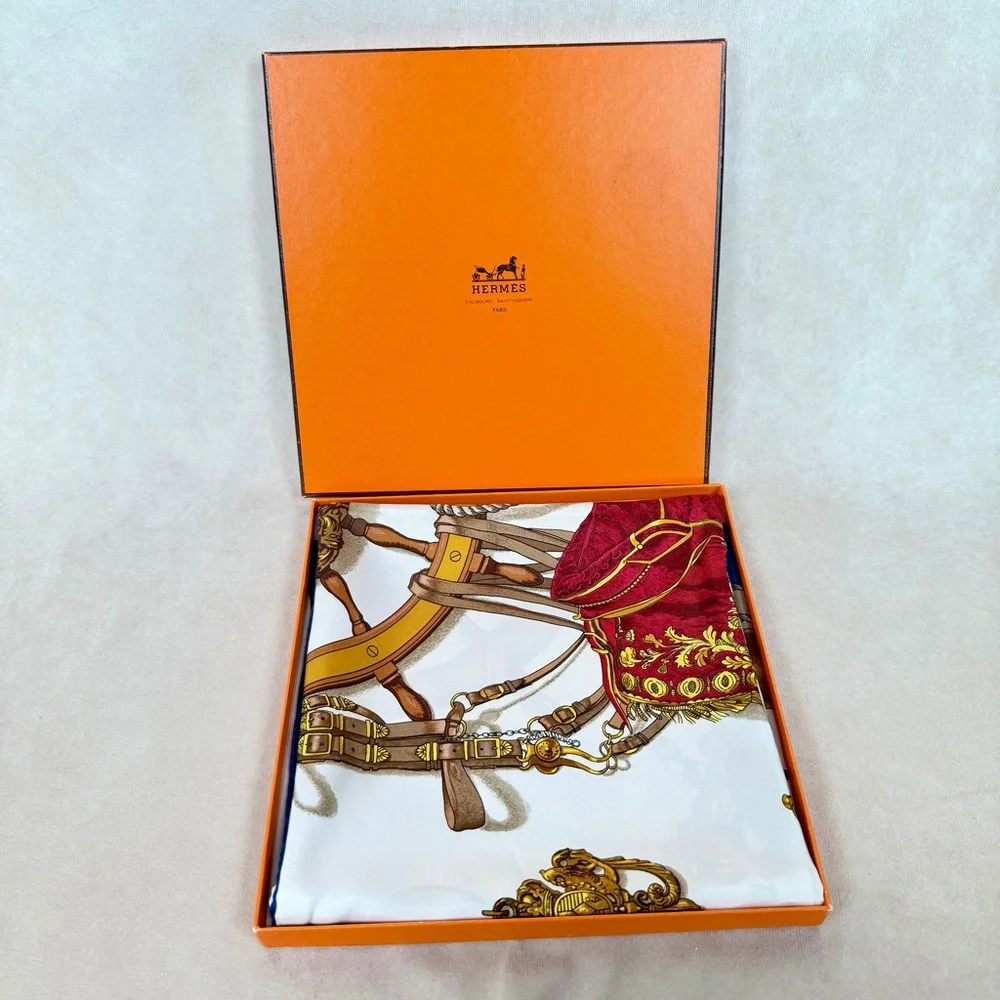 Hermès Musée Silk Scarf Carré 90 Philippe Ledoux Blue Nautical With Box - Picture 15 of 15